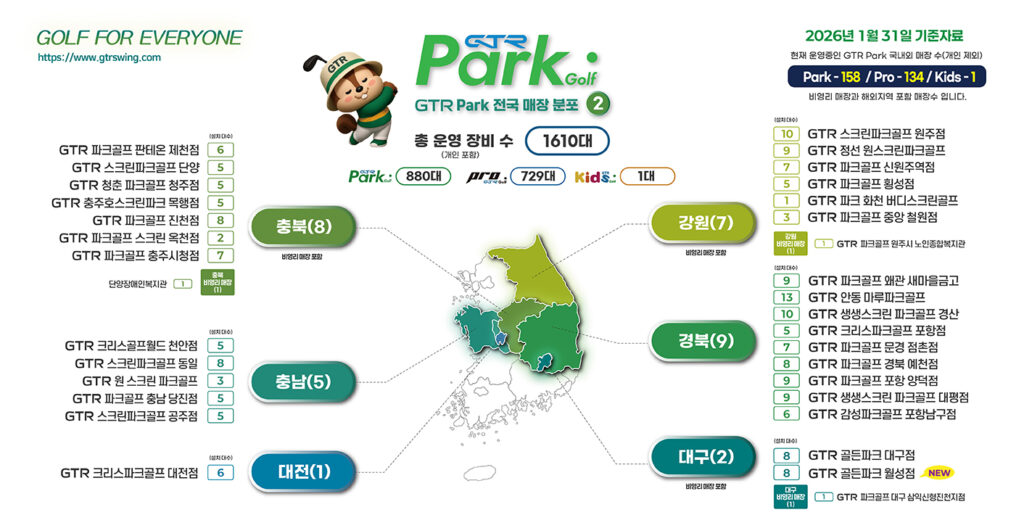 지티알스크린파크골프 매장 안내