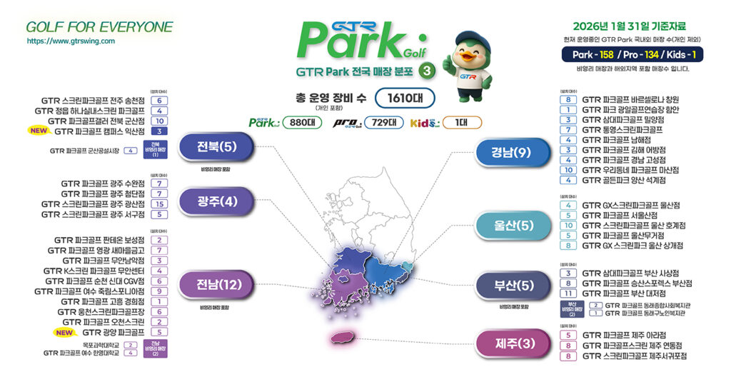 GTR파크골프 매장 안내도